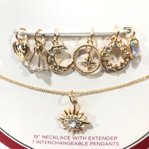 Holiday Time Jewelry Women Necklace 18” Extender 7 Interchange Pendant Christmas
